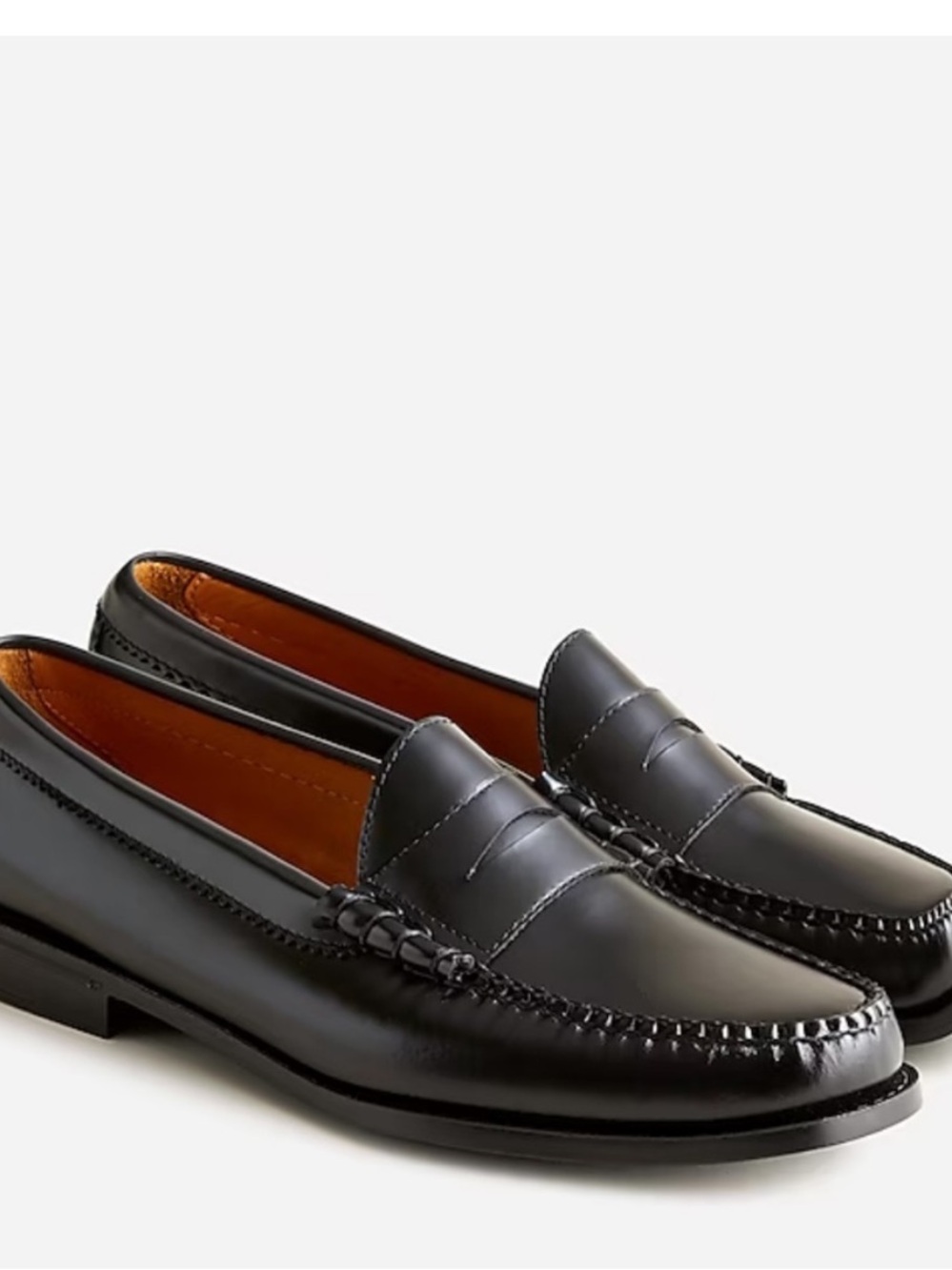 J. Crew Black Leather Penny Loafers
